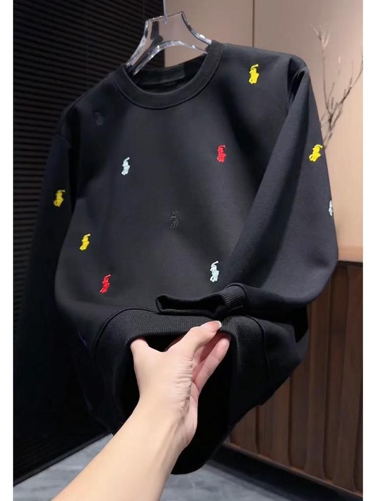 Herren Slim Fit Herbst Stickerei Kriegspferd Lässiges Kurzarm-T-Shirt - Trendiges Halbarm-Design