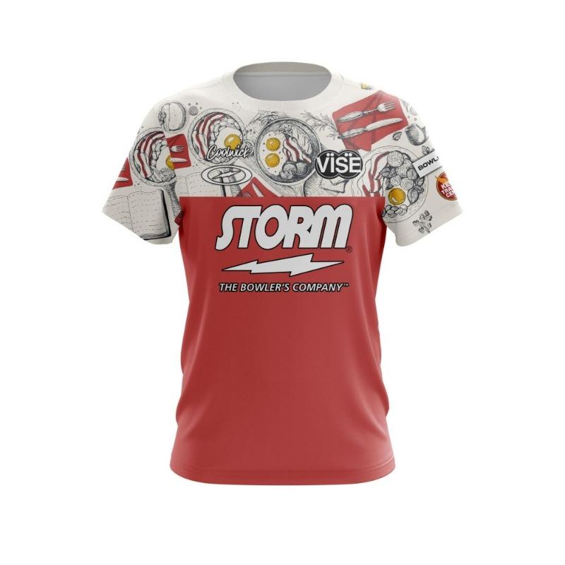 Summer Men Coolwick Storm Bowling Jersey Black Lightning Logo Short Sleeve Performance T-Shirt Pro Player Fan Casual Sports Tee