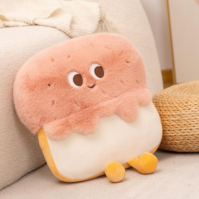 Charming Cartoon Jasmine Cake Plush Pillow: Chocolate Strawberry Bread Doll Sofa Cushion