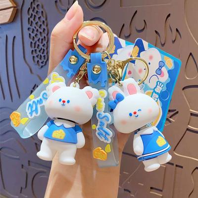 Creative Bunny Keychain Pendant Cute Cartoon Couple Car Key Chain Hanging Yiwu Small Gift