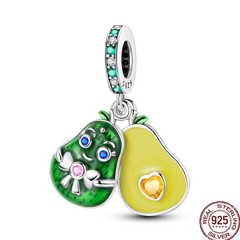 Newstering Copper Cherry Strawberry Fruit Series Charms Beads Fit 3Mm Original Bracelets Diy Birthday Jewelry Gifts