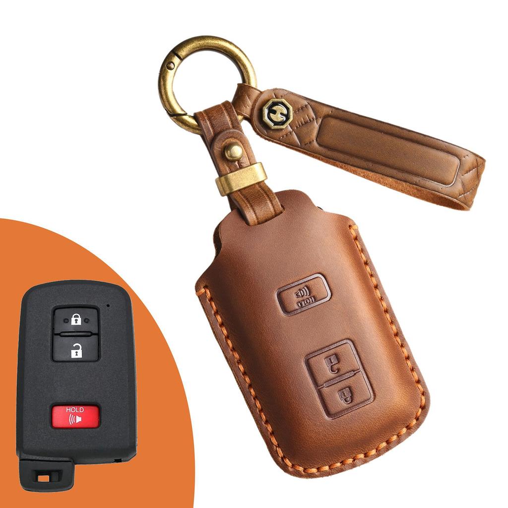 The New Retro Key Cover Is Suitable for the Old Toyota Car Handmade Real Cowhide Key Protection Bag.
