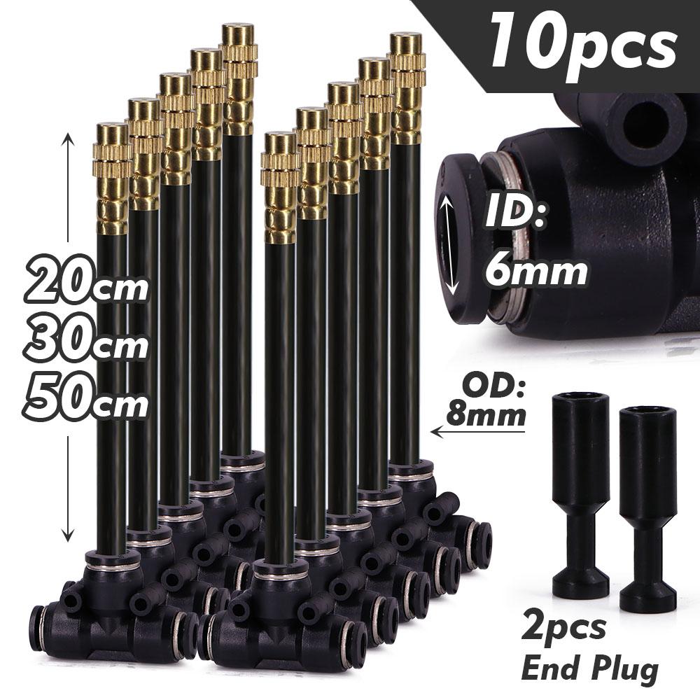 

20/30/50cm 360° Bend Brass Misting Nozzles Adjustable Atomizer Sprayer 6/8/10/12mm Quick Connect Garden Irrigation Auto Watering 20cm