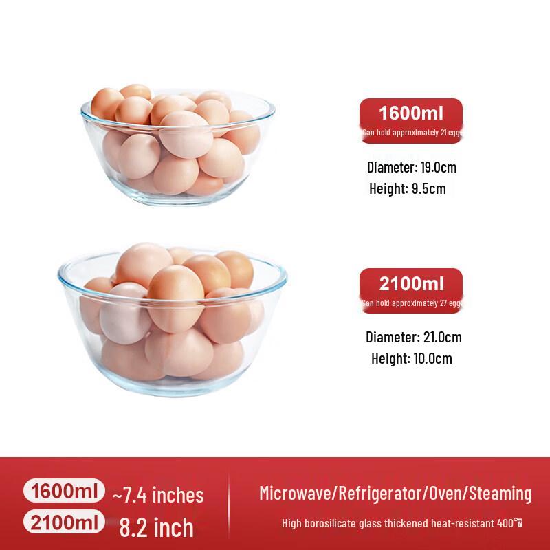 Jing Baodi Transparent Glass Bowl Set