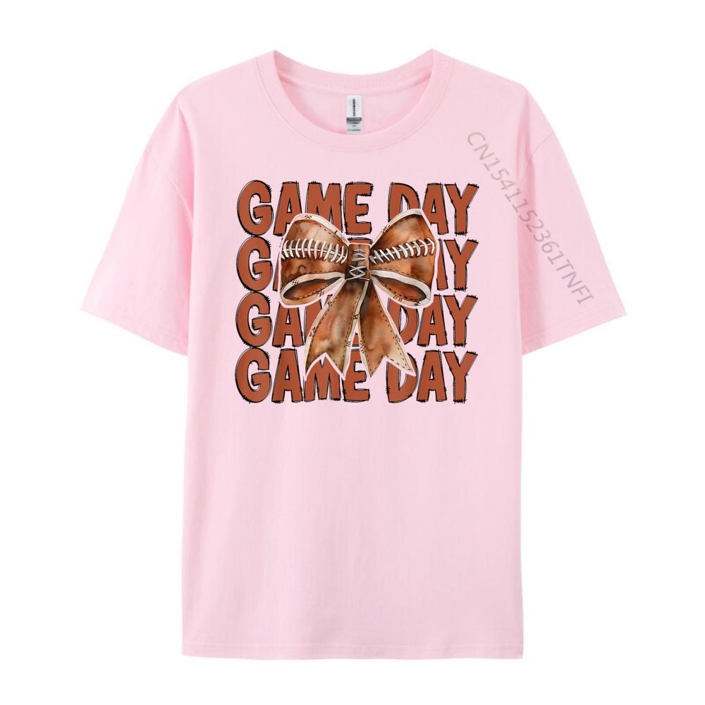 Coquette-rosett Amerikansk fotboll Touchdown Säsong Speldag Herrkläder T-shirts för män Karaktärs-T-shirts