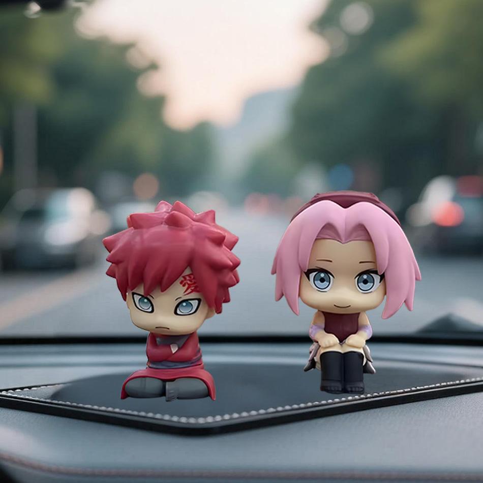 Anime Naruto Niedliche Sakura Haruno Gaara Sitzende Haltung Cartoon Actionfigur Modell PVC Kinderspielzeug Auto Dekoration Geschenk