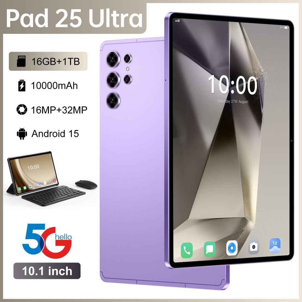Pad 25 Ultra Android Tablet: 16GB RAM, 1TB Storage, Large Screen with Eye Protection
