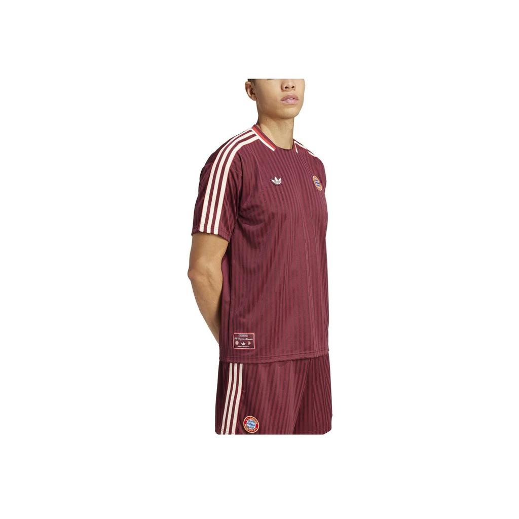 Adidas Striped Fashion Casual Breathable Comfortable Short Sleeve T-Shirt Men Tops Red JF0595