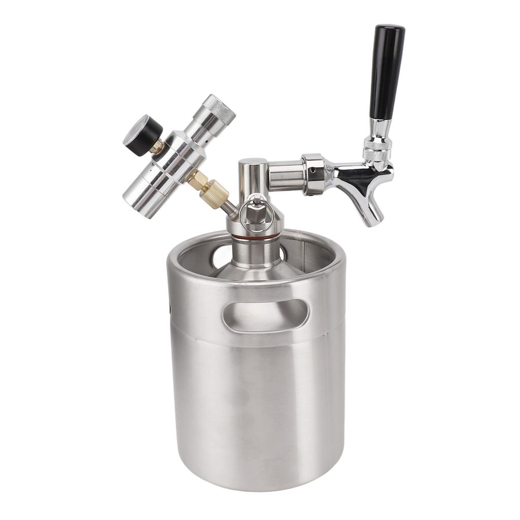 Mini Keg Growler 2L 150PSI Přenosný domácí tlakový sudový systém z nerezové oceli výdejník piva pro