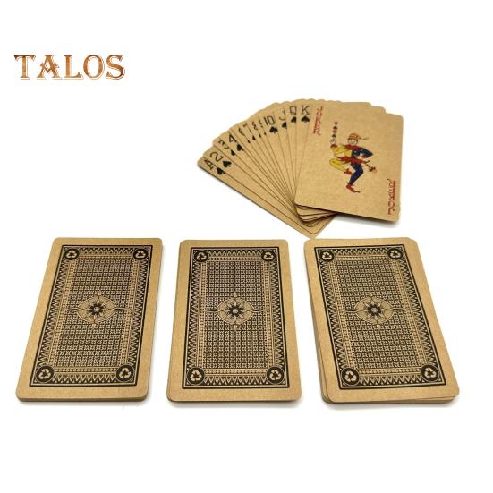 54Pcs/Set Kraft Paper Poker Card Waterproof Game Card Deck Kids Adults Family Night Multi-player Interactive Classical Card Board Game Props