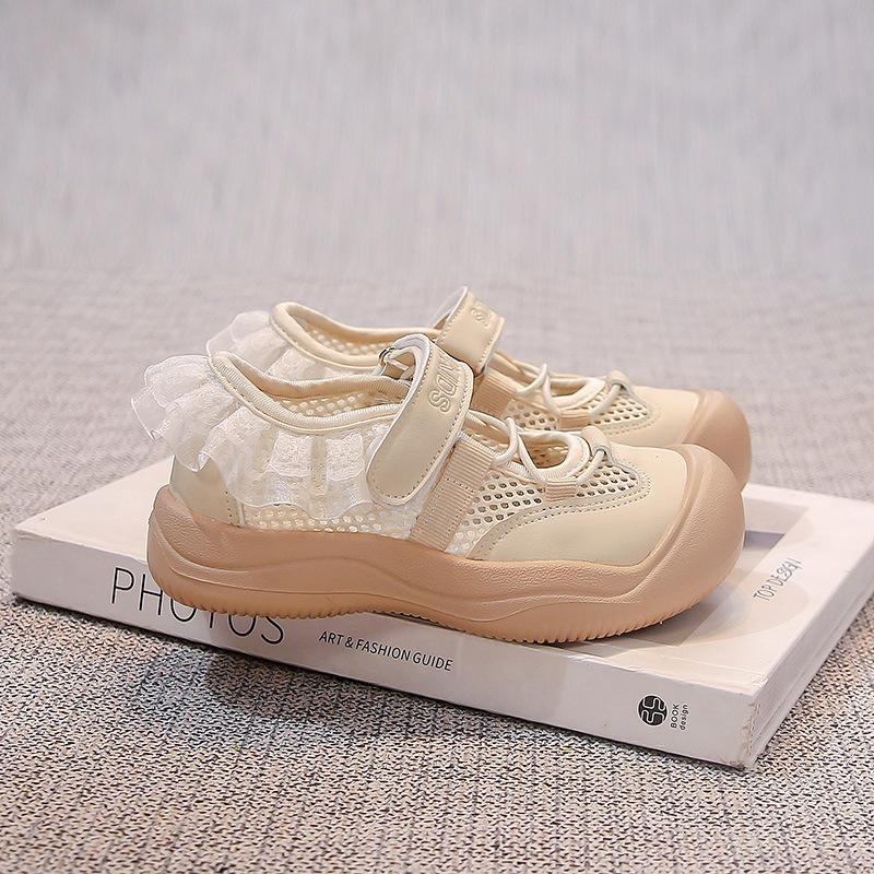 Mädchen Ballett Sportsandalen 2025 neue Sommer Kinder Freizeitschuhe Mädchen Prinzessinnenschuhe hohle einzelne Mesh-Schuhe