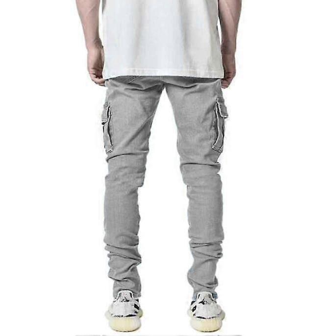 Męskie Jeansy Slim Fit Modne Proste Spodnie Codzienne