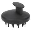 Scalp Massager Shampoo Scrubber Brush Silicone Wet Dry Round Shape Hair Care Massager Brush for Dandruff Removal Black