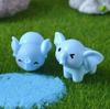 Adorable Blue Elephant Resin Ornament for Creative Desk or Miniature Scenery