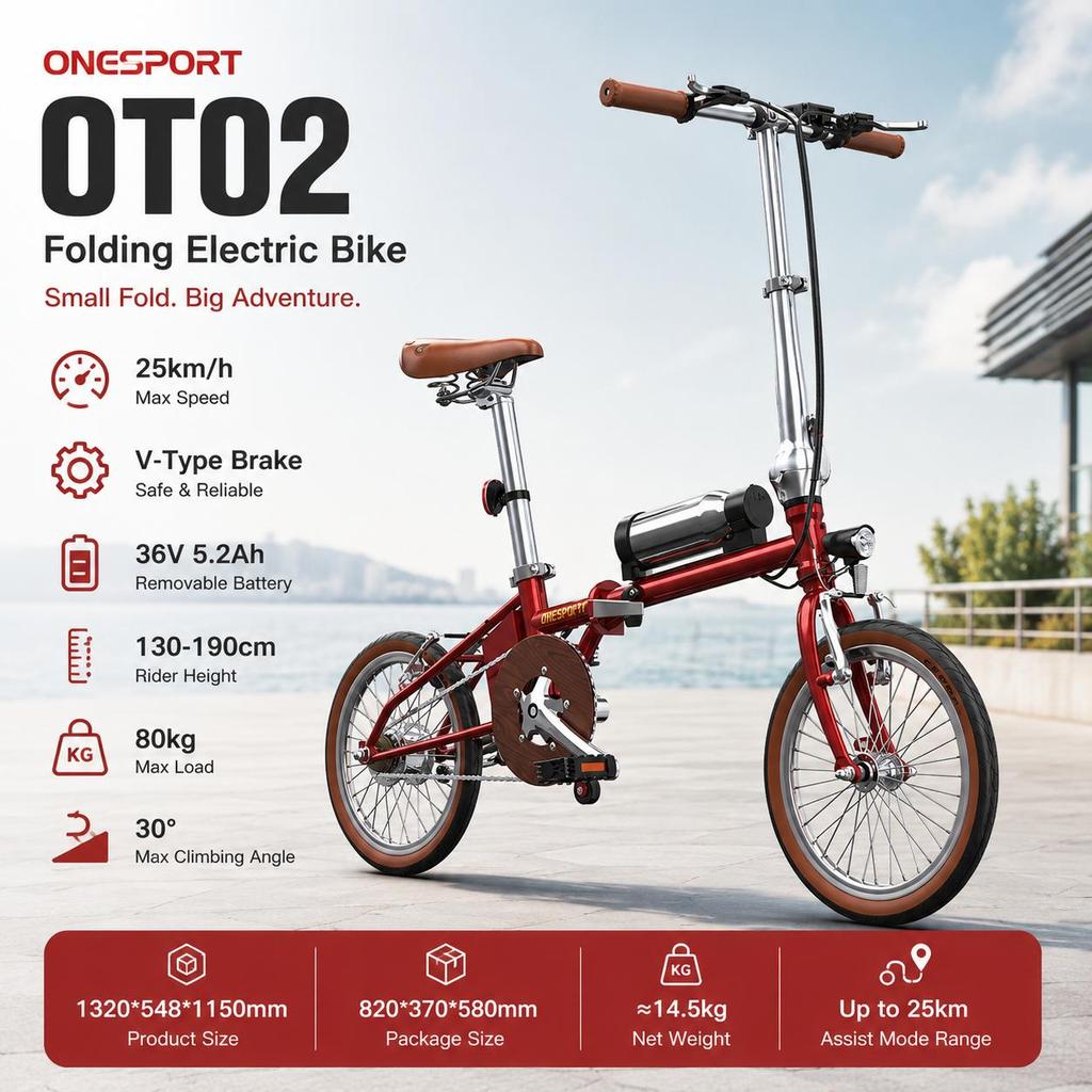 ONESPORT OT02 Pro 250W36V5.2Ah Baterie Autonomie 25km Senzor de Cuplu Apărători de Noroi și Afișaj LCD