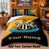 Newcastle United FC Pattern Bedding 3Pcs Set Custom Name, Bed Sheet And Pillowcases For Home Bedroom