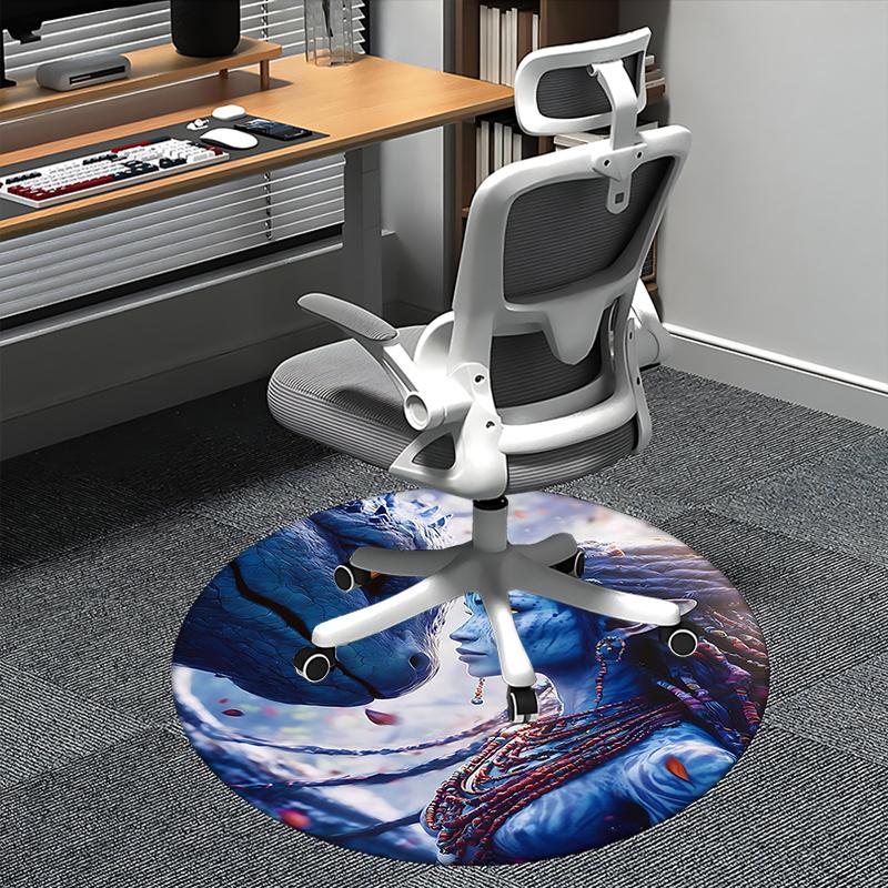 

Avatar-Inspired Blue Na vi Chair Mat - Round Carpet for Home Decor, Office Use, and Gifts0258b 80cm