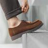 New 2024 Men British Style Suede Cow Leather Casual Shoes Lace Up Men Comfortable Autumn Gentleman Dress Shoes