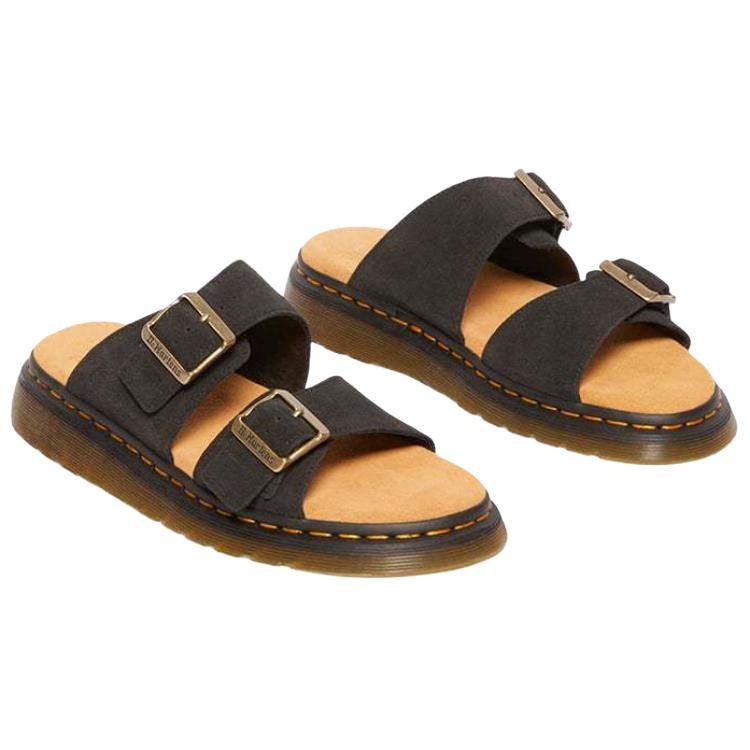 New Dr. Martens Josef Suede Slide Sandals Black E.H. Suede 41082001