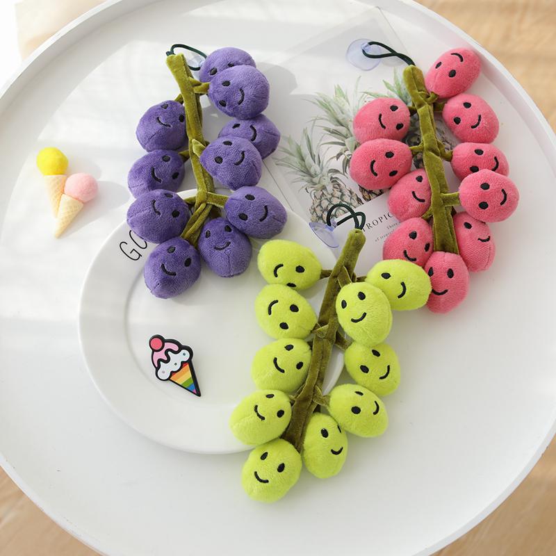 Grape-Themed Plush Doll String with Suction Cup - Green and Red Grape Pendants, Photo Props for Summer