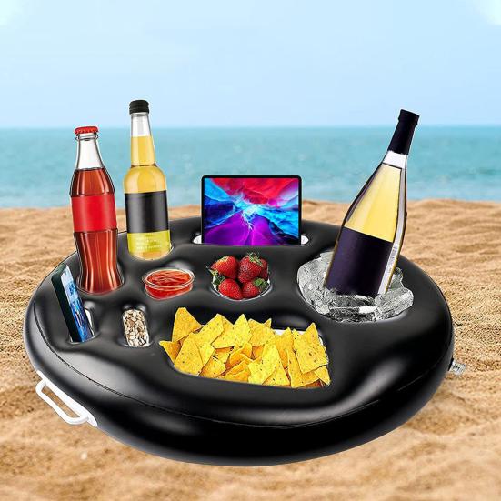 Schwimmbad Getränkehalter Aufblasbar PVC 45878 Löcher mit Griff Tragbar Schwimmender Becher