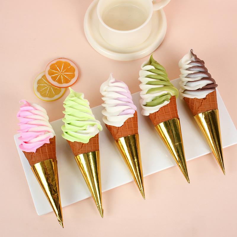 Simulation Torch Ice Cream Cone Model - Fake Dessert Display Prop for Ice Cream Shops