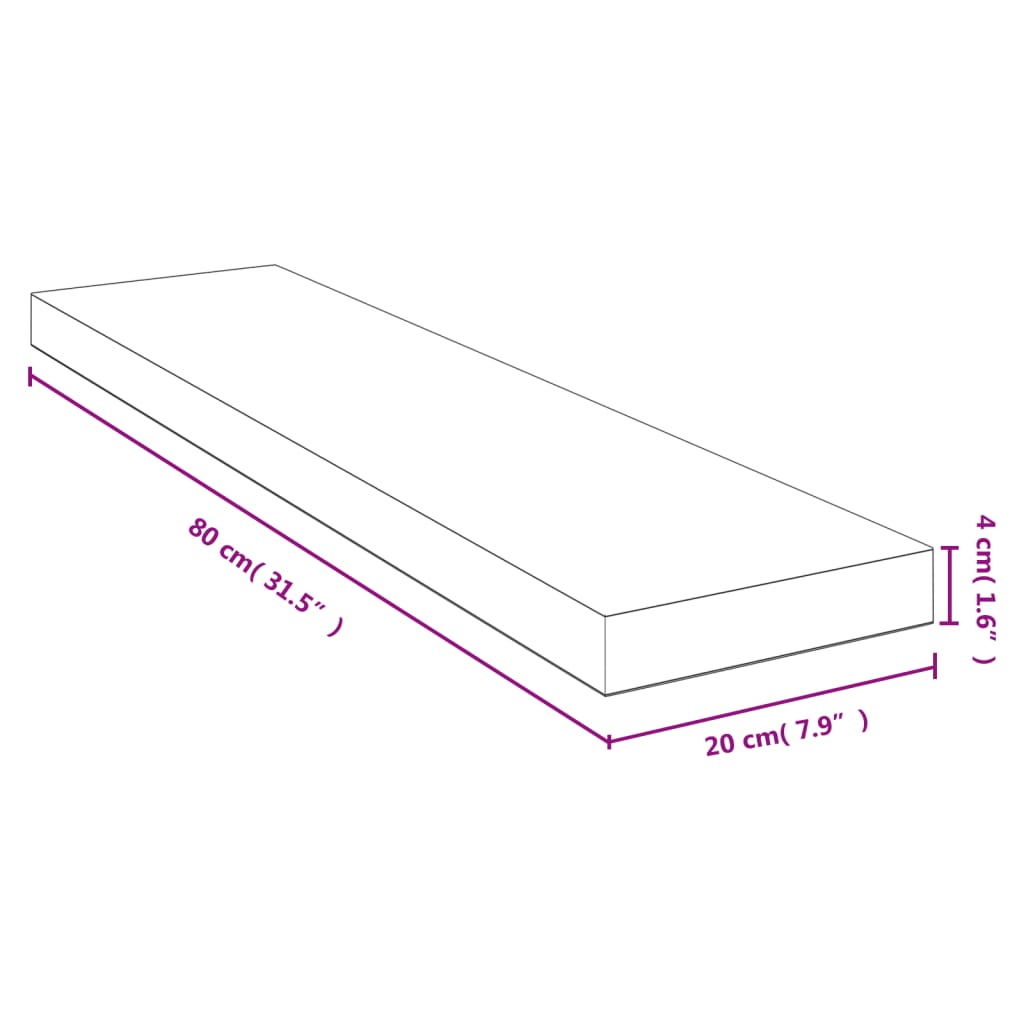 Vidaxl Wall Shelf, 80X20X4 Cm, Bamboo