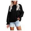 Women's Sweater Round Neck Hollow Lace Sleeve Color Sweater Bottoming Shirt