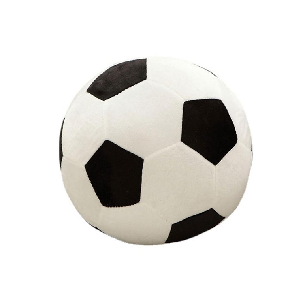 DINETTE Fabric Soccer Ball Plush Toy Extra Large 20cm Fluffy Cushion Large Size Toy Black and White