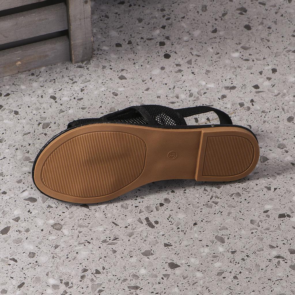 Korean Version Of The New Flat-Bottomed Breathable Mesh Sandals Women'S Large-Size Breathable Beach Cool Slippers Casual Women'S Shoes