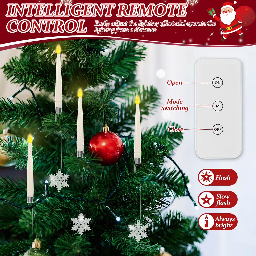 6Pcs LED Flameless Taper Candles Battery Operated Flickering Candles Family Party Holiday Home Christmas Tree Decoration Light