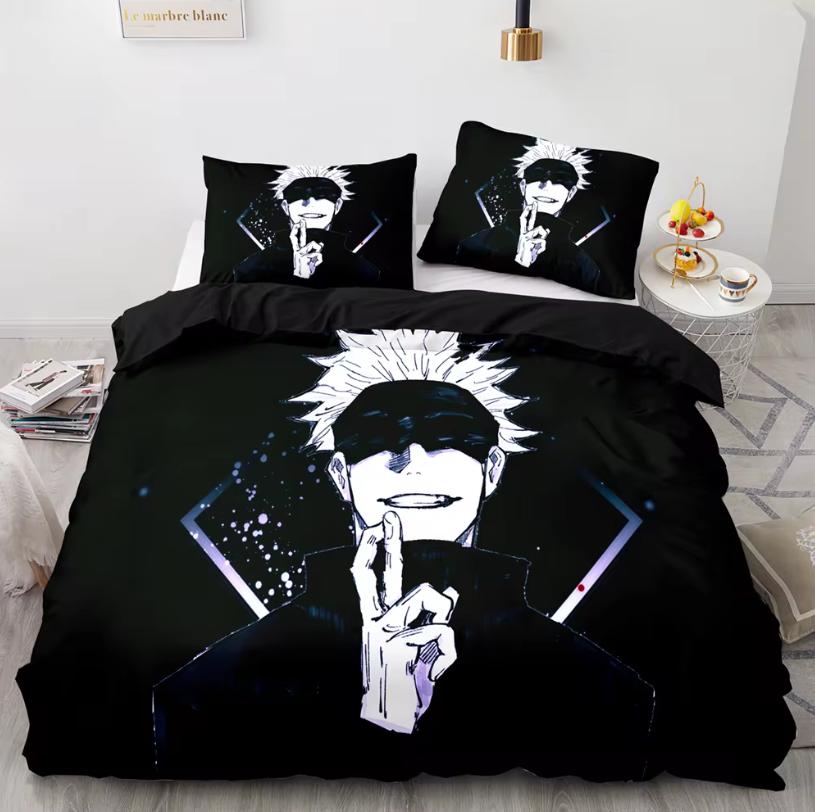 3D Anime Jujutsu Kaisen Satoru Gojo Christmas Gift King Twin Double Child Bedding Set Microfiber or Polyester Duvet Cover Set