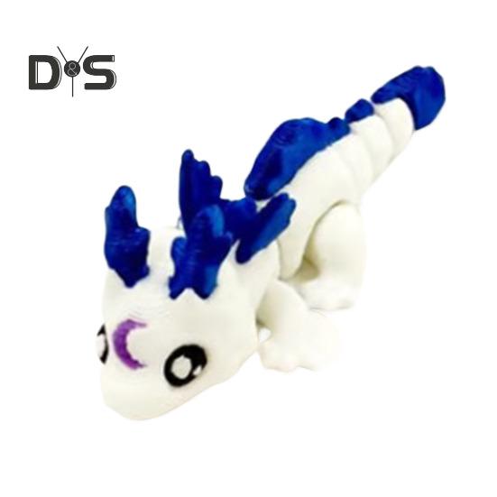 Kleines mysteriöses Drachenei. 3D-gedrucktes Drachenornament. Kräftige Farbe. Realistisch aussehendes Osterei mit voll beweglichem Drachen.