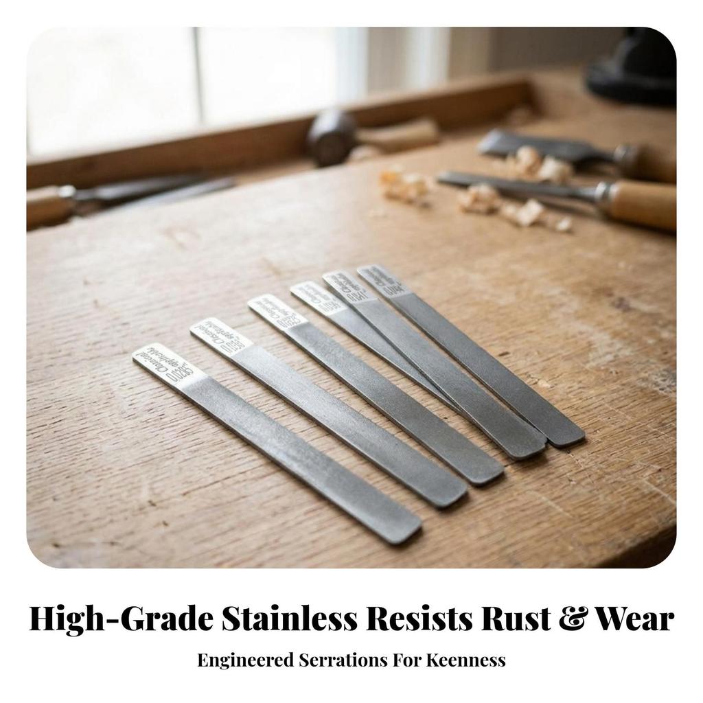 6 Pieces Guitar Nut File Set Flat Sturdy for Workbench