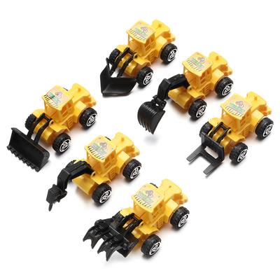 6 Styles/set Construction Engineering Vehicle Trucks Car Toy Plastic Excavator Boys Toys Kids Birthday Cake Decor Party Favors