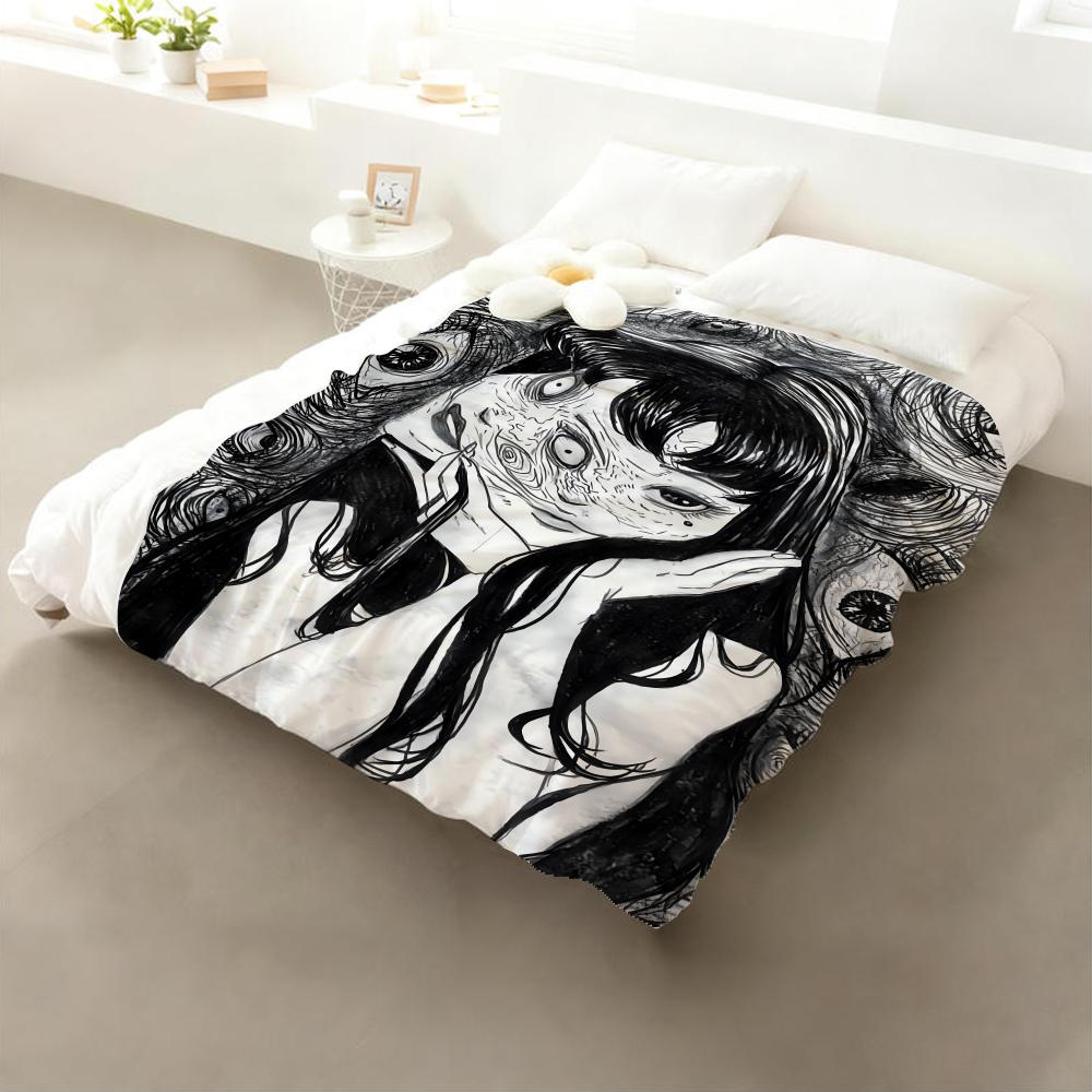 Art Junji Ito Tomie Retro Cool Girl Throw Flannel Throw Blanket: Soft Kid-Friendly Warm Anti-Static All Season Washable Couch
