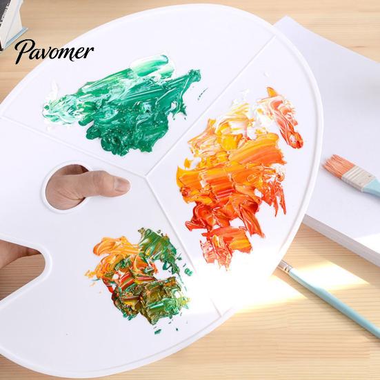Non-toxic Paint Palette Oval with Thumb Hole, Portable Artist Painting Supplies Mixing Tray for Acrylic Oil Watercolor