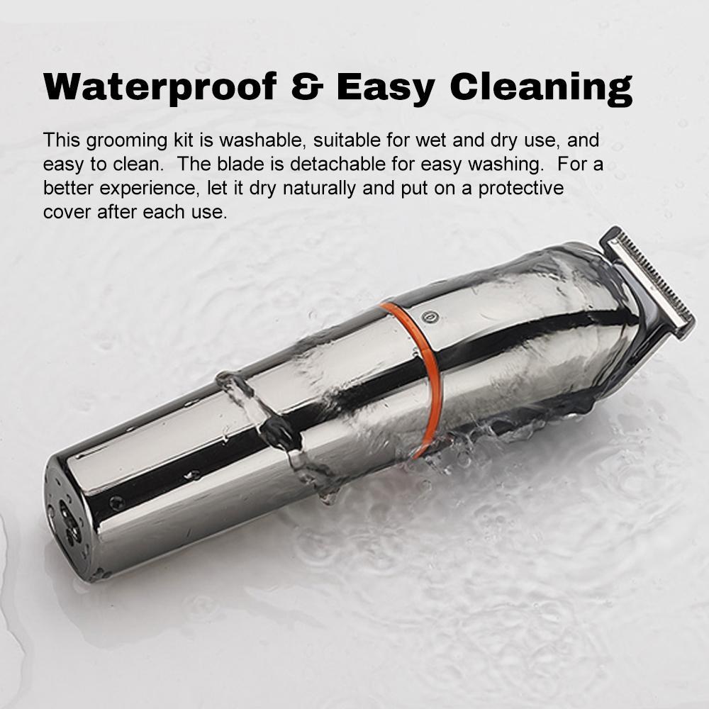 Kit de tuns păr reîncărcabil 6-în-1 USB aparat de ras electric pentru nas cu afișaj digital