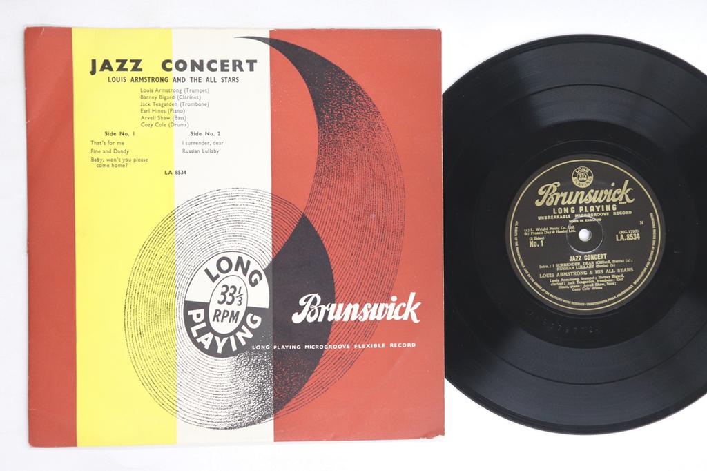 10inch Record LOUIS ARMSTRONG - Jazz Concert LA8534 BRUNSWICK UK Jazz Used