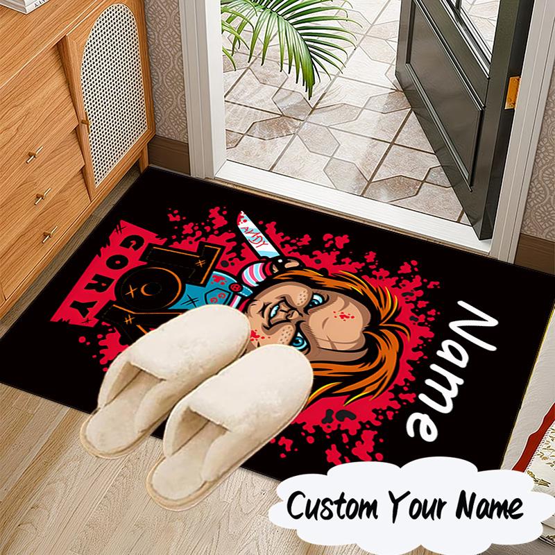 Custom Name Chucky Carpet, Chair Rug,Area Rug for Office Bedroom living rooms bedroom, Doormat decor Christmas fan gifts