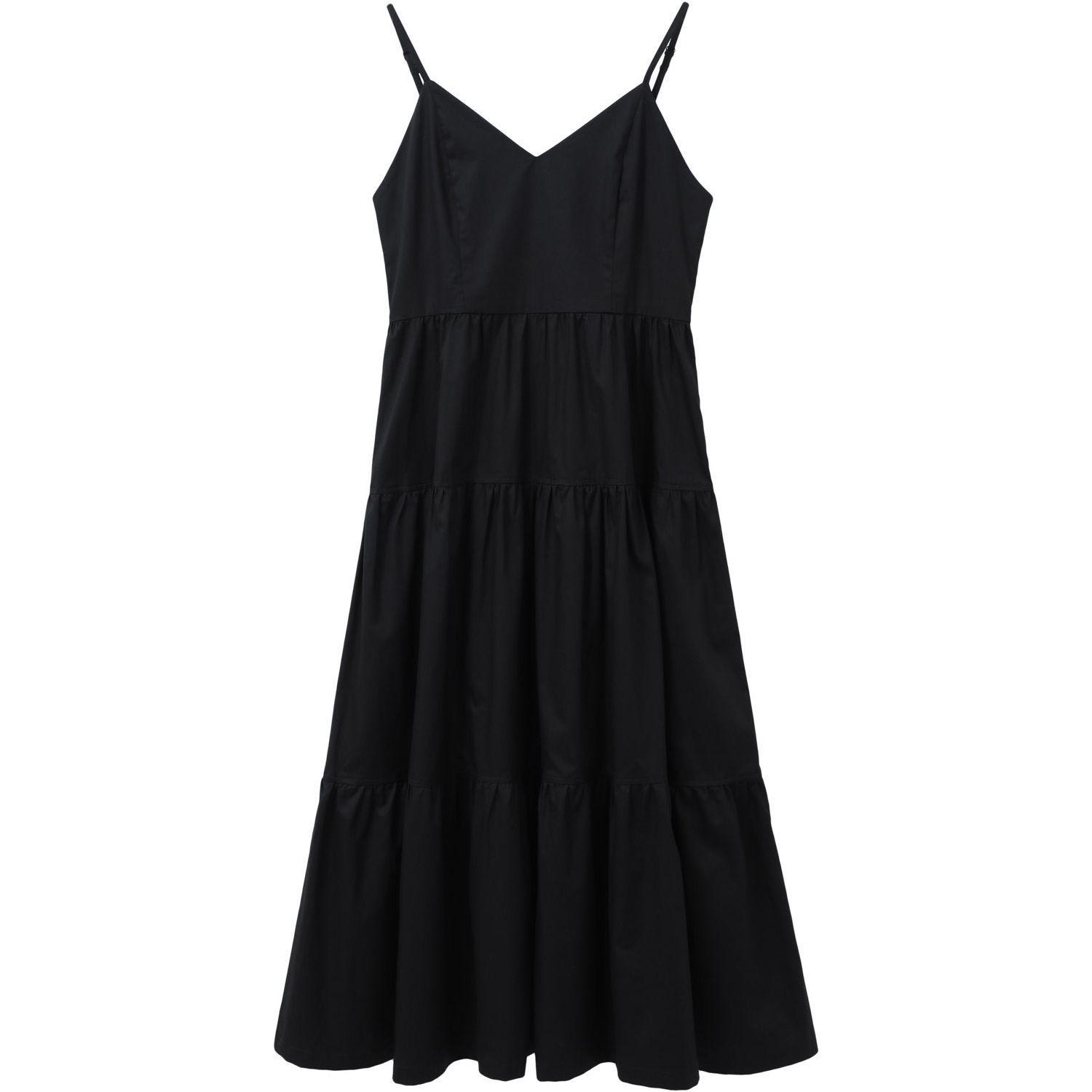 Elegant French Hepburn Black Spaghetti Strap Waist-Cinching Summer Dress 2026 S 80-95