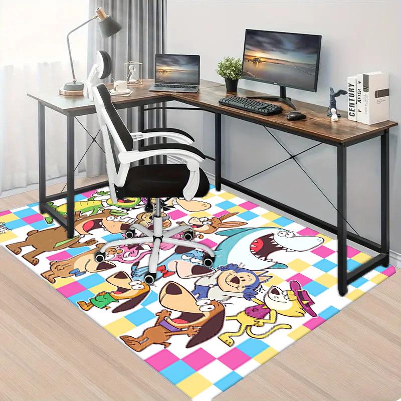 1pc Office Carpet Chair Mats Cartoon Animal Party Perfect for Office Chairs, Living Rooms, Or Bedrooms,Polyester Carpet.HDT162