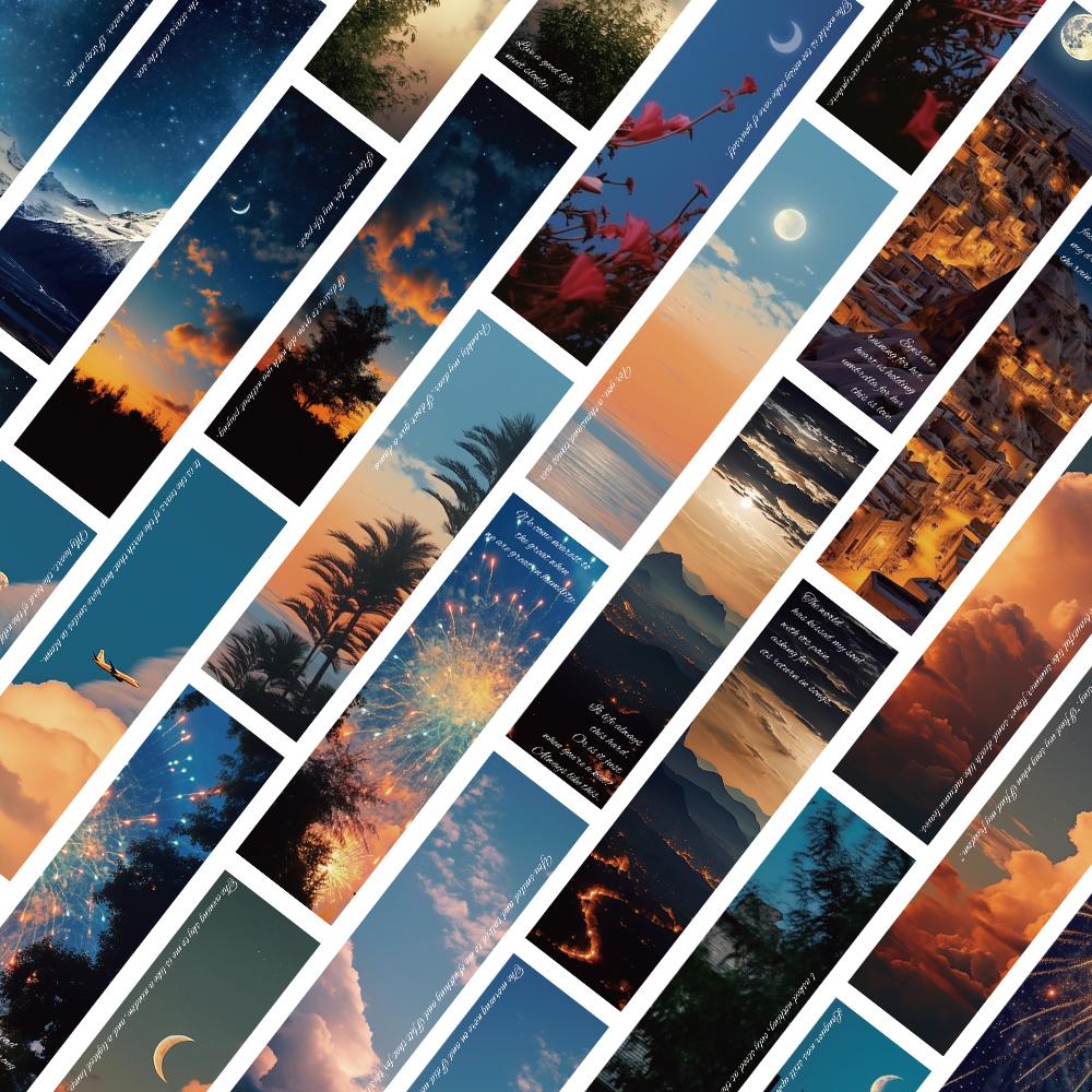 30pcs Roaming The World Bookmark Reading Pages Book Marking Cards Students Use Note Diary Creative Gift Paper Cards To Mark Book