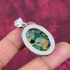 Green Copper Turquoise Pendant, 925 Solid Sterling Silver Jewelry, Gemstone Pendant, Gift For Her Handmade Dainty Jewelry