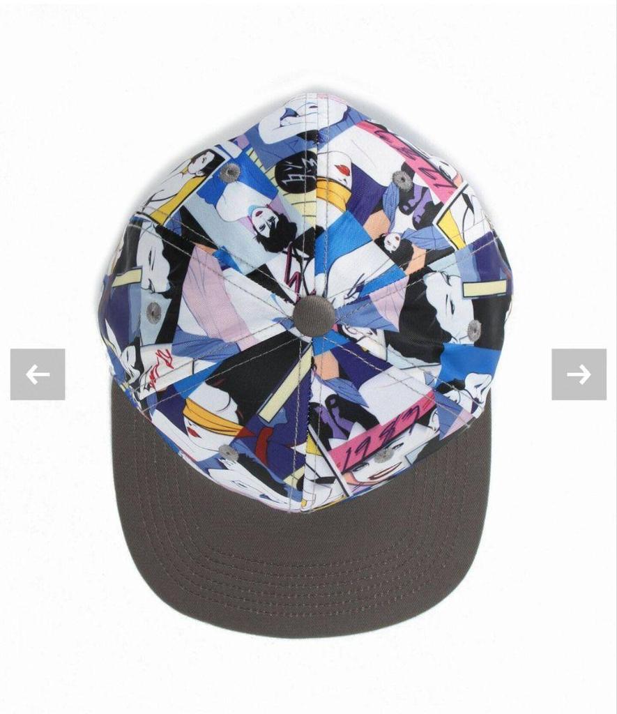 [USED] Extremely rare limited collaboration sold out Patrick Nagel x Starter all-over print cap hat art gray