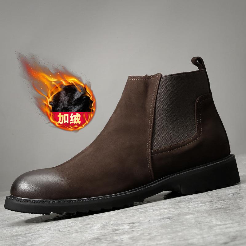 

2025 прямая поставка мужская обувь зимние высокие кожаные ботинки британская мода короткие ботинки трендовая мода мужские ботинки Мартин 44