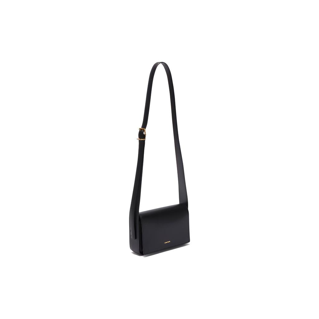Jil Sander Logo Embossed Calfskin Crossbody Shoulder Bag Small Women bags Black J07WG0006P5433001