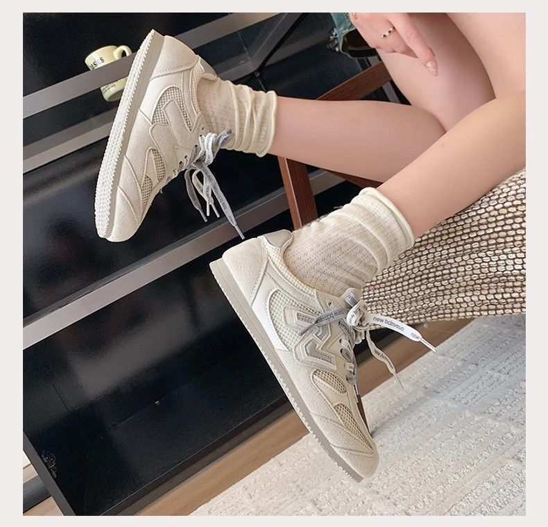 Flat-bottomed Retro German Training Shoes for Women's New Summer Breathable Thin Casual Versatile Mesh Shoes for Women