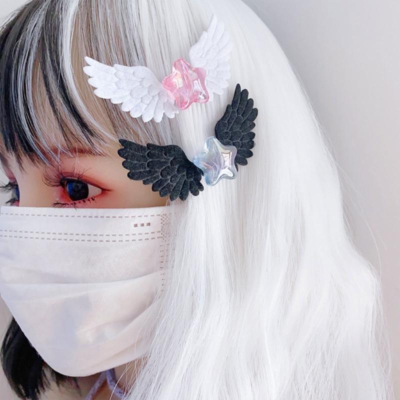 Fashionable Hairpin Cute Wing Hair Clip Star Hairpin Wing Hair Barrette Perfect Hair Accessory Suitable for All Ages