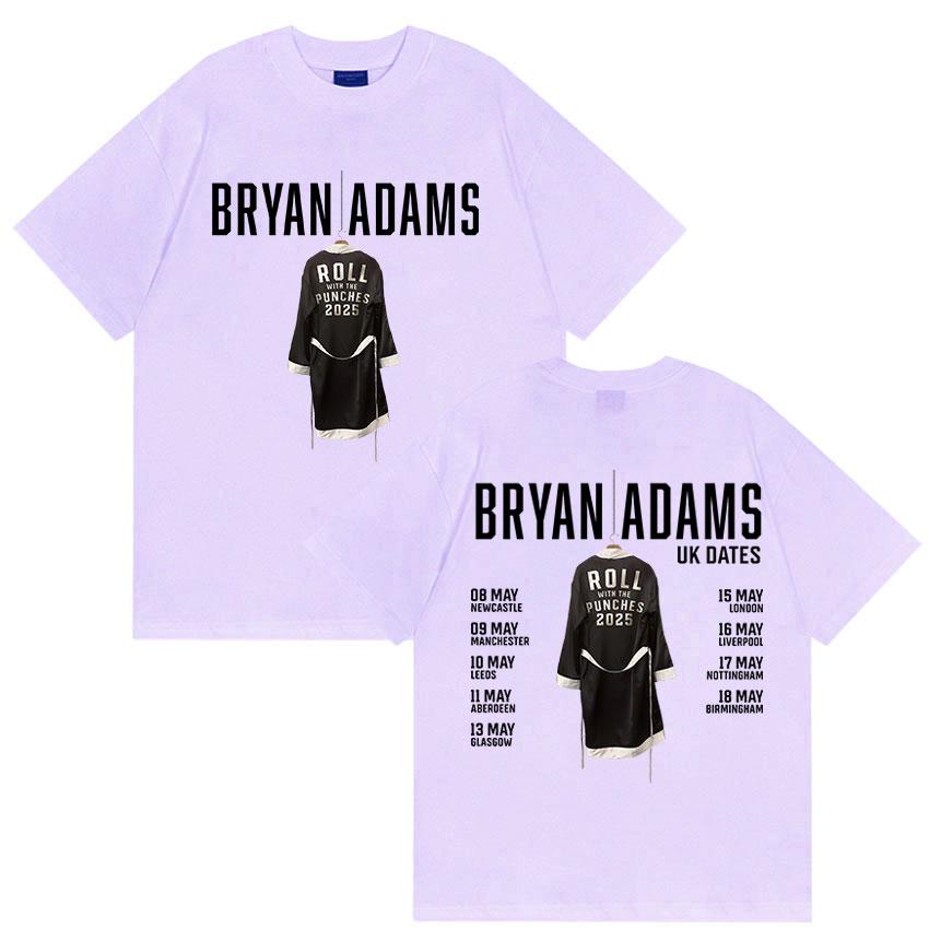 BRYAN ADAMS ROLL WITH THE PUNCHES TOUR 2025 T-Shirts Men Women Vintage High Quality Oversized Cotton T Shirt Fans GiftStreetwear